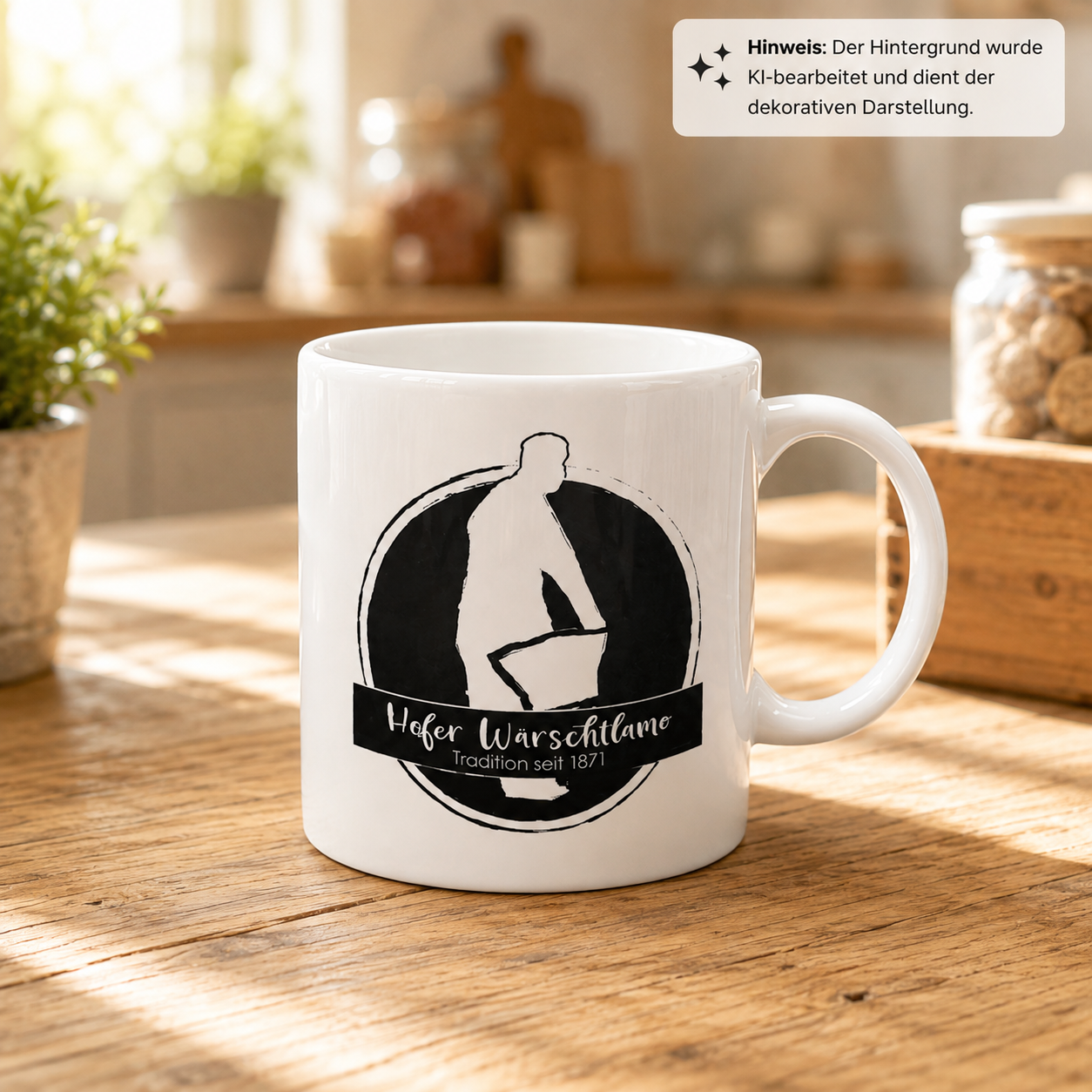 Tasse Wärschtlamo weiß