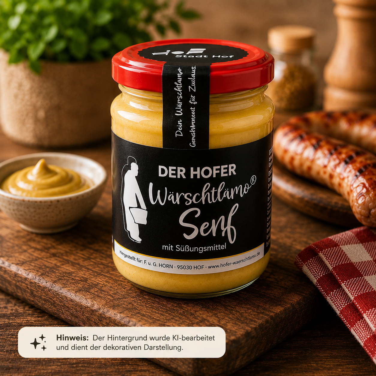 Hofer Wärschtlamo Senf – Traditioneller mittelscharfer Senf (240 ml)