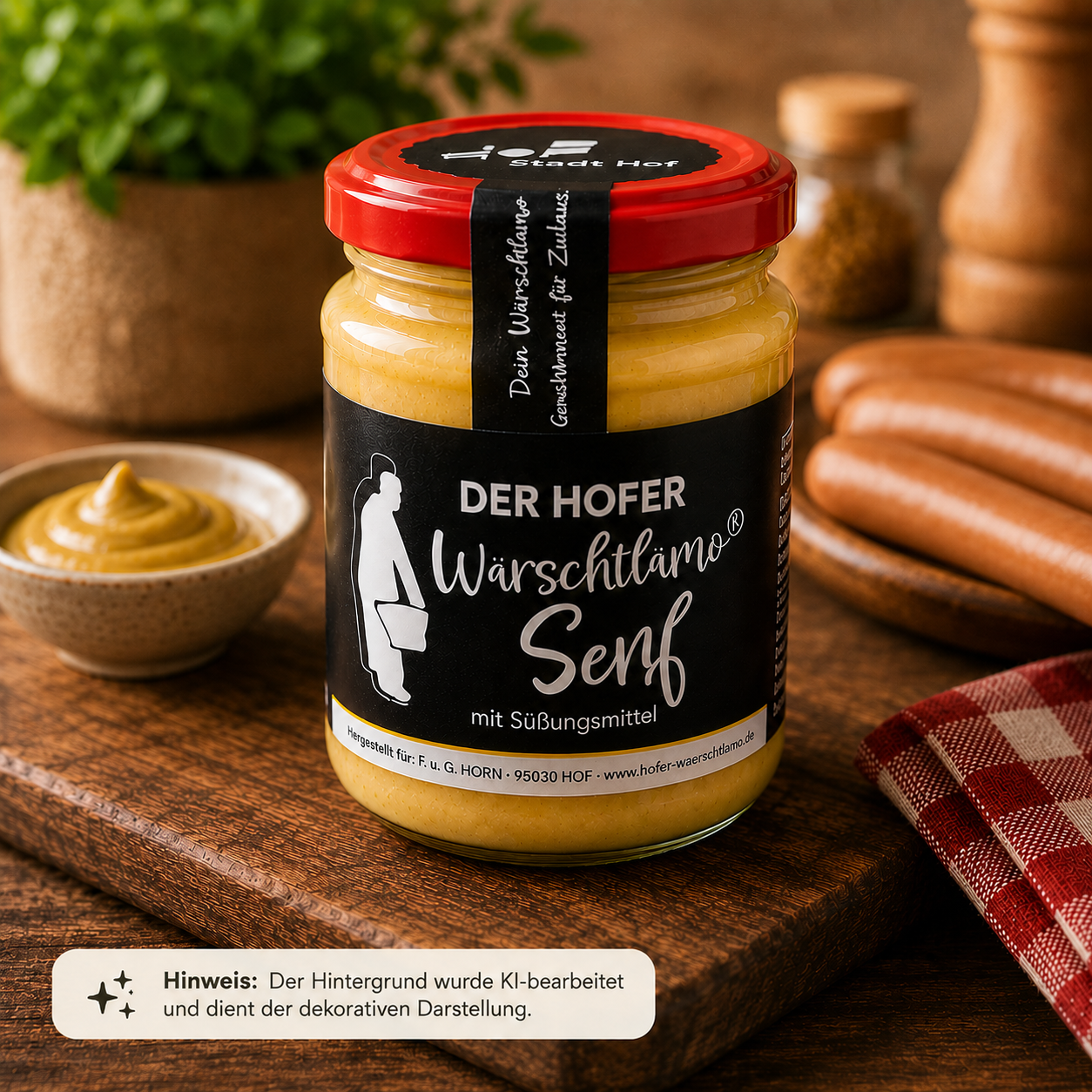 Hofer Wärschtlamo Senf – Traditioneller mittelscharfer Senf (240 ml)